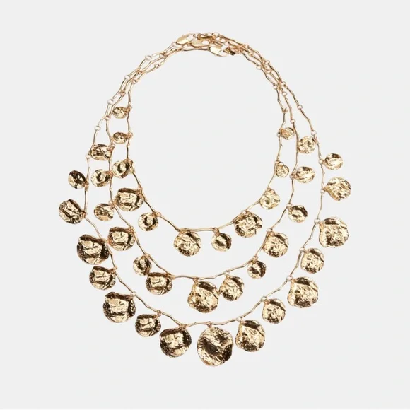 Zara Pack of 3 Medallion Necklaces in Gold Tone - Picture 9 of 9